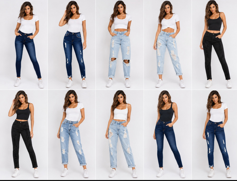 10 Pair New With Tags Women’s Jeans Lot – Distressed Denim, Mom Fit, Skinny, Mul